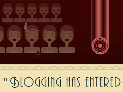 History Of Blogging Infographic art deco blogging concept cream history illustration infographic maroon timeline web