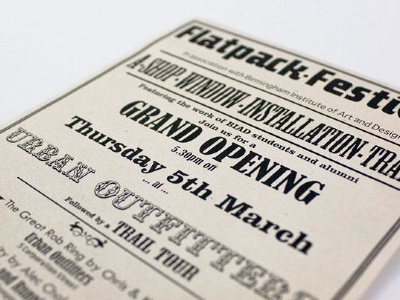 Flackpack Festival Flyer black edwardian newspaper festival flyer print typography vintage