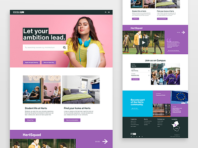 Homepage Refresh components education homepage purple student ui ui design uni web website