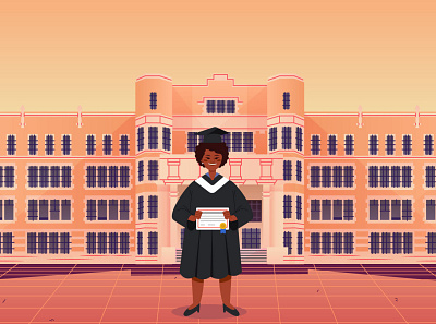Graduation animation design illustration vector