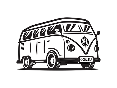 VW Bus bus illustration road summer travel vw