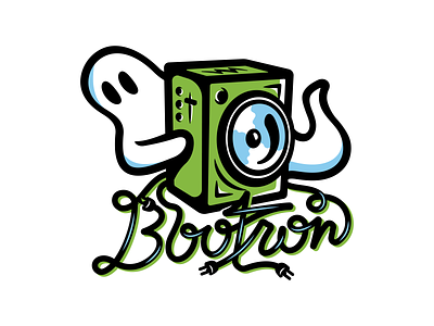 DJ Bootron Sticker dj ghost illustration music sticker