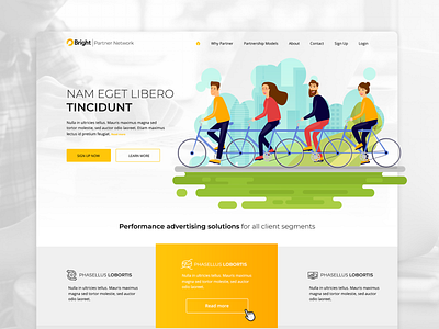 Home Page Design for Bright Partner Network browser graphicdesign illustration uidesign webdesign