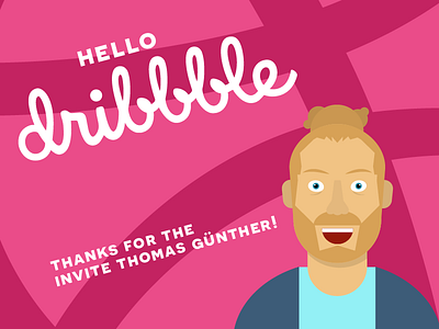 Hello dribbble debut dribbble first shot illustration selfie