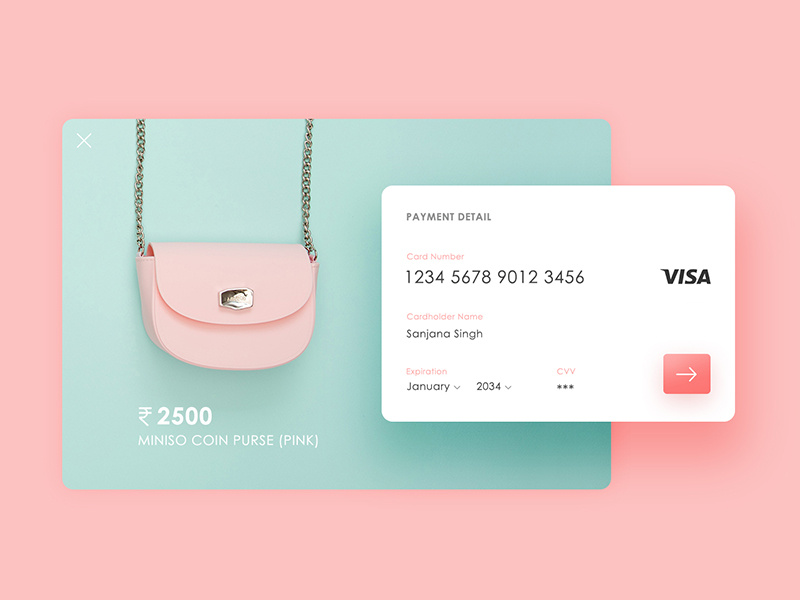 Daily UI: #002 Credit Card Checkout ux ui signup signin screen register pastel mobile interface dailyui app