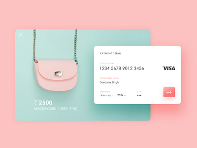 Daily UI: #002 Credit Card Checkout app dailyui interface mobile pastel register screen signin signup ui ux