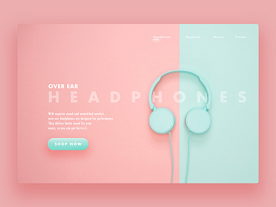 Daily UI: #003 Landing Page app dailyui headphones interface mobile pastel register screen signin signup ui ux