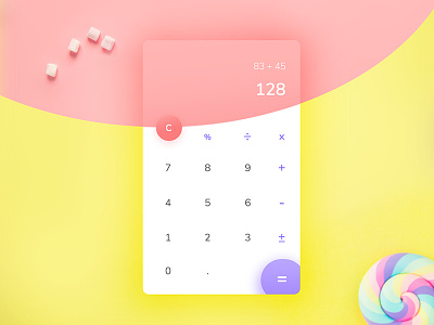 Daily UI: #004 Calculator app calculator candy dailyui headphones interface mobile pastel purple screen ui ux