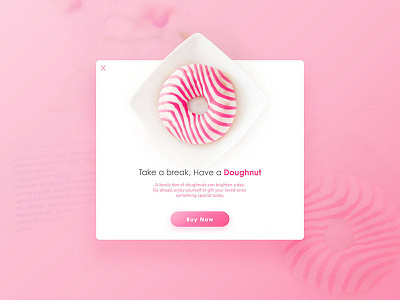 Daily UI: #016 Pop up/Overlay ad buy dailyui donut interface online ads overlay pink pop up pop up shop online ui
