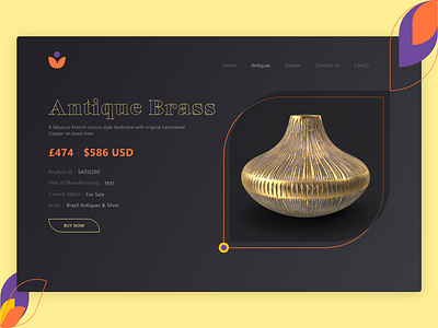 Antique Brass Product Banner antique brass design dribbble gradient product product banner ui vintage web webdesign website