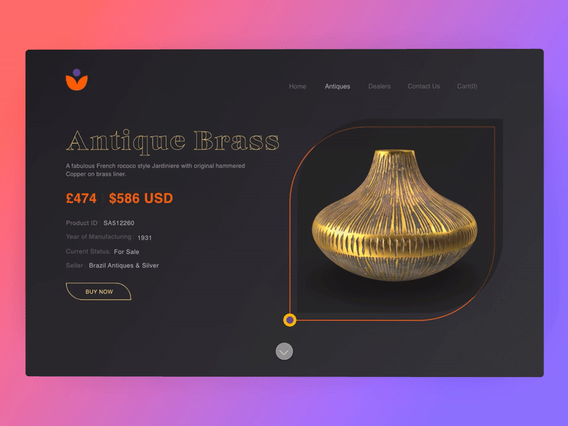 Website Product Banner Page animation antique auto animate gif gif animation gradient product details products web website banner website design
