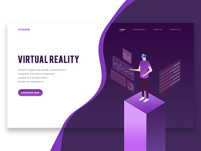 VIRTUAL RALITY debut illustrations isometric landing page banner reality scifi ui ux virtual reality virtual web design technology