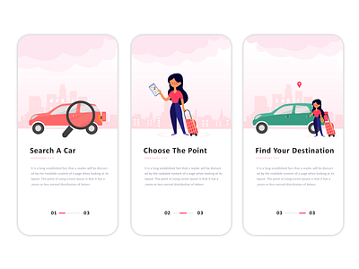 Taxi booking app design illustration