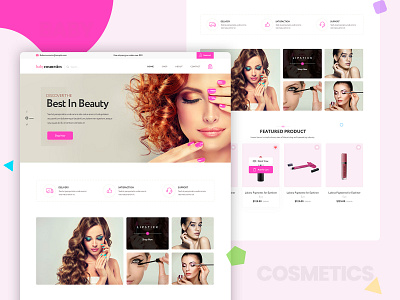 Cosmetic Homepage banner design homepage design landing page logo typography ui ux vector