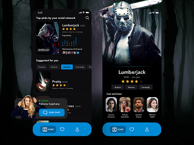 TV APP | Daily UI #025 app app design app ui daily ui dailyui horror horror movie lumberjack movie app movies tv app ui 林位青
