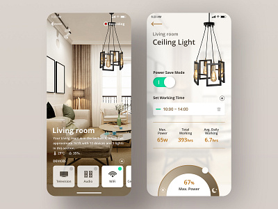 Smart home | Daily UI #007 app app design app ui ceiling ceiling light daily ui dailyui light living room smart home smart home app ui 林位青
