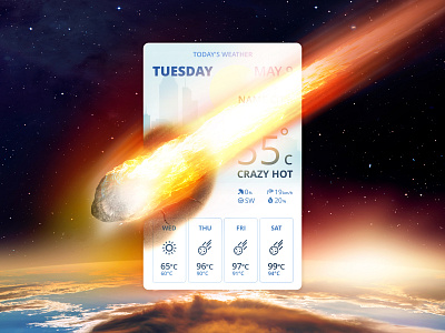 Pop-Up / Overlay | Daily UI #016 app app design app ui daily ui dailyui design end of the world meteorite ui weather weather app 林位青