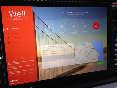 Well Agency - Contact arthurcarayon contact home map navbar opacity portfolio red transparence ui ux webdesign