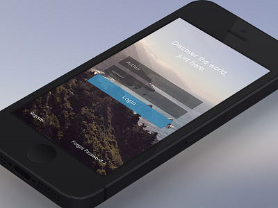 Landing screen - Nature - IOS app background blue form ios iphone landing login mobile opacity ui ux