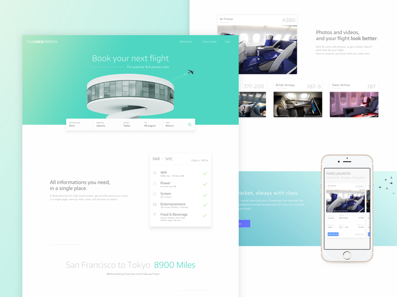 Inspirasi #30 - UI / UX Design Flight Web & App