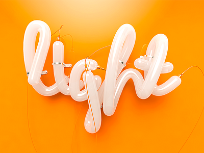 The effect of the light tube in the font c4d