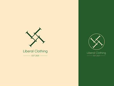 Liberal Clothing- Branding brand branding clothing brand graphic design l liberal liberal clothing logo logo design logo2021 olive green visual visual merchandise