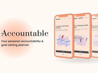 Accountable- UX/UI Case Study & App Design accountability appdesign casestudy dashboard habit habittracker insight motivation productivity screen selfhelp ui uiuxdesign