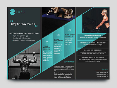 Edzofit ad brochure fitness gym leaflet trifold