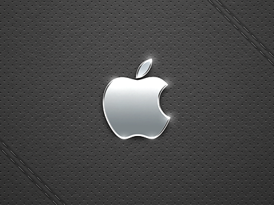Black Leather - Retina Wallpapers apple background black ipad iphone leather logo metal retina stitches wallpaper