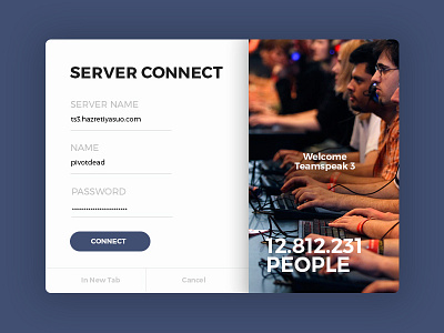 Teamspeak Connect v2 connect design material modern page teamspeak ui