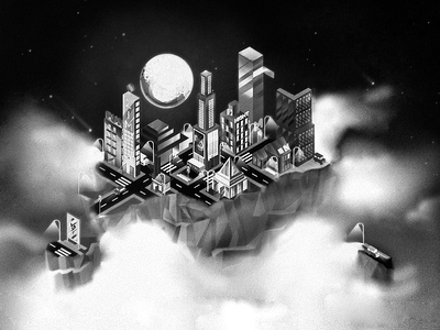 It's been a while. black and white city digitalart illustration illustrator keyvisual noisy visual