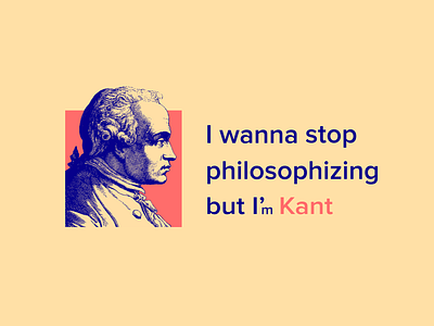 I'm Kant design illustration kanto letters philosophy stop t shirt vector