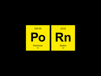 Periodic table - Polonium+Radon competition design illustration periodic table pololium radon t shirt vector yellow