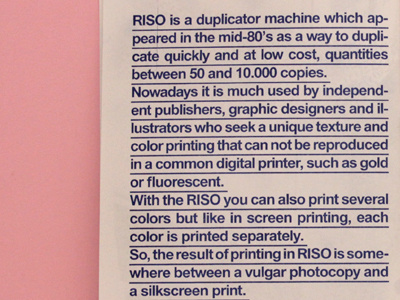 ABOUT RISOGRAPH brochure print riso risograph workshop