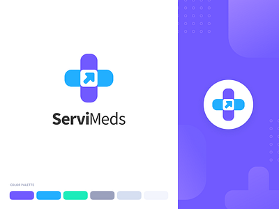 ServiMeds Health App Branding branding color palette colors flat health icon illustration logo medical pharma typography vector