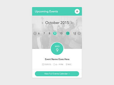 Calendar Widget calendar dashboard design event flat ui widget