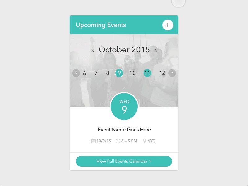 Calendar Widget Interaction interaction animation flat dashboard event design ui widget calendar