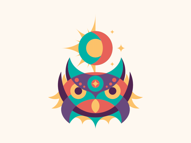 Color Explorations palette exploration colors animal geometric poster illustration owl