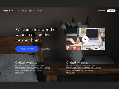 Landing page furniture website dailyui landing page ui