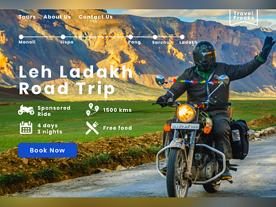 Landing Page Leh Ladakh Road Trip - Daily UI #3 dailyui ladakh landing page