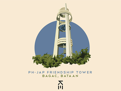 Philippine-Japanese Friendship Tower bagac bataan friendship tower illustration japan japanese philippines shapes tower vectorart vexel
