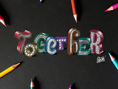 Together 🙏 3d colors ipad lights neon neonsign pencil procreate signs sketch
