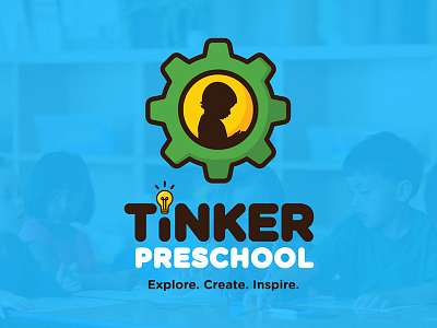 Tinker Preschool branding create kids learning logo presschool tinker