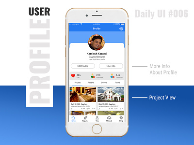 Daily UI #006 - User Profile app concept dailyui design photoshop profile ui user user profile ux