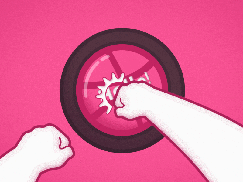 Hello, Dribbble! 2d after effects animation clean debut dribbble fists hello motion punch