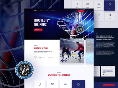 Hockey Nets 🥅 clean icons landing page layout minimal typography ui ux web webdesign website white space