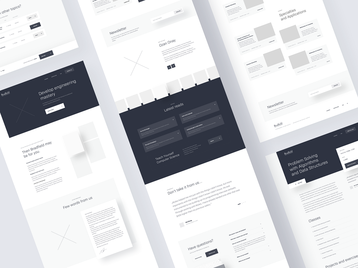 Bradfield — Wireframe 👨🏼‍💻 by Michał Nowakowski for tonik on Dribbble