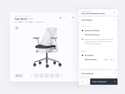 Mimeeq - Product configurator wireframes clean configurator design furniture interface layout minimal product product design simple startup tonik ui ux web wireframes