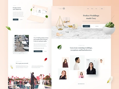 Wedding Planner — Landing page 💒 bachelorette clean design homepage landing page layout leafs minimal nowakowski planner reception tonik ui ux web website wedding