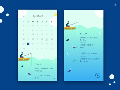 UI #05 Calendar App 28days app calendar fishing river to do ui uichallenge